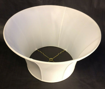 New 20" Silk Lamp Shade, Shallow Drum, Off White High Quality Tissue Shantung