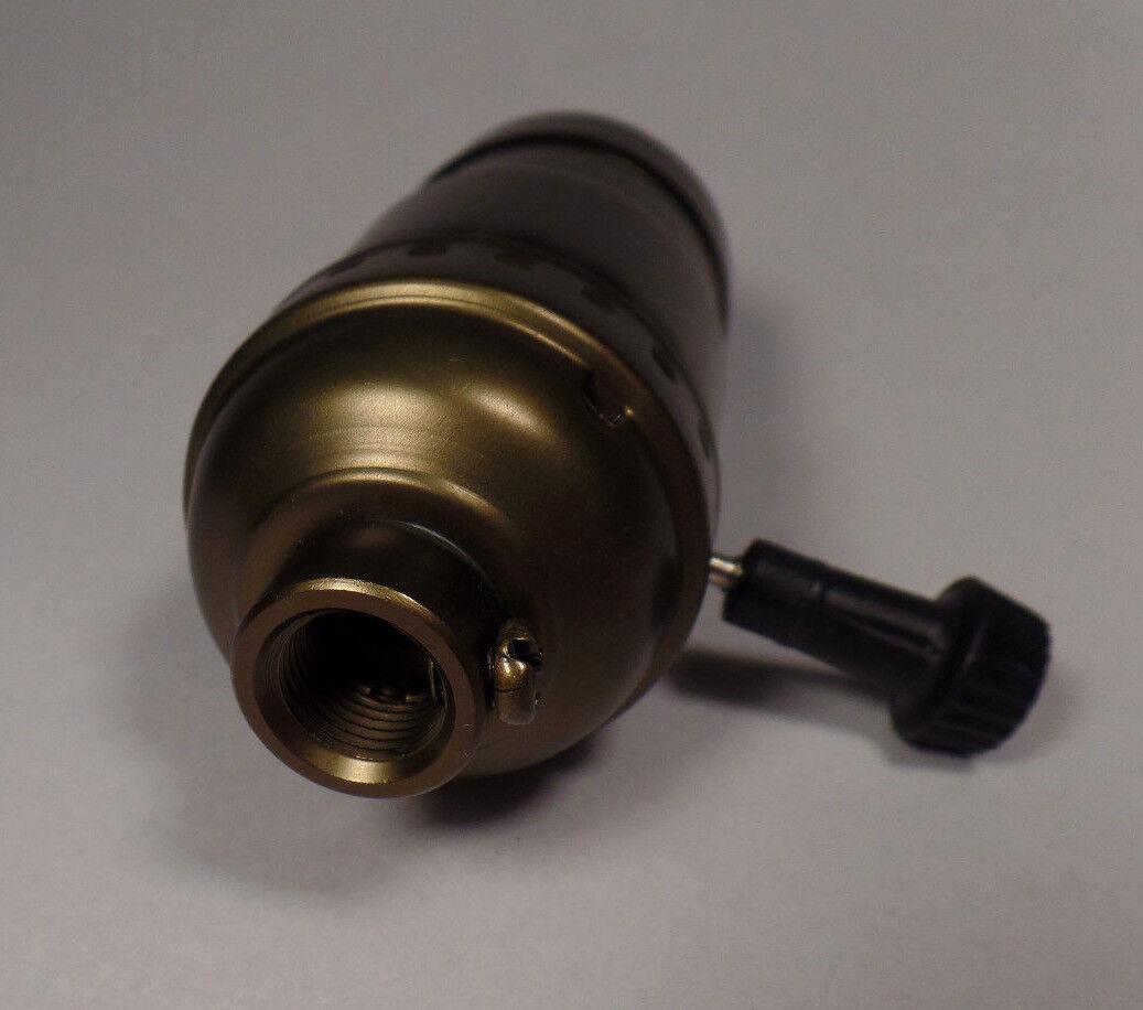 New 3 - Way Antique Brass Finish Medium Base Turn Knob Lamp Socket SO346A - Stone Door Lamps