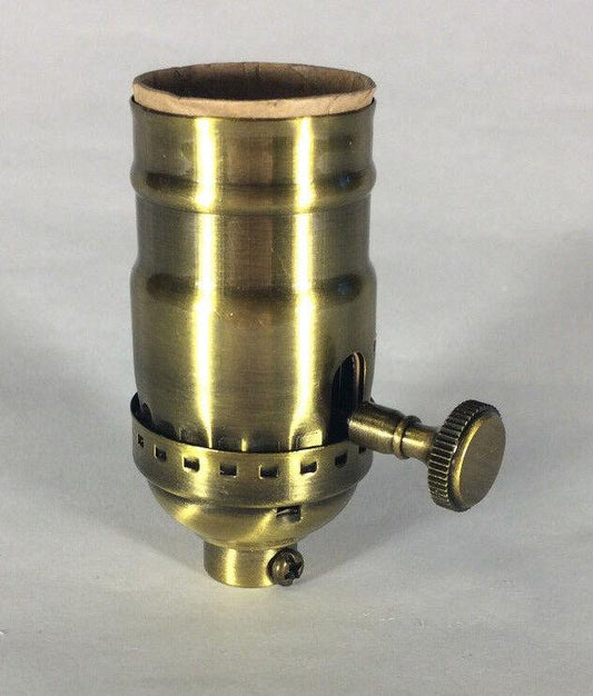 3 - Way Function Antique Solid Brass Industrial Style Turn Knob Lamp Socket SO273A - Stone Door Lamps
