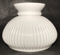 New 7" Clear Over Opal White Cased Glass Ribbed Student Lamp Shade #7S616C - Stone Door Lamps