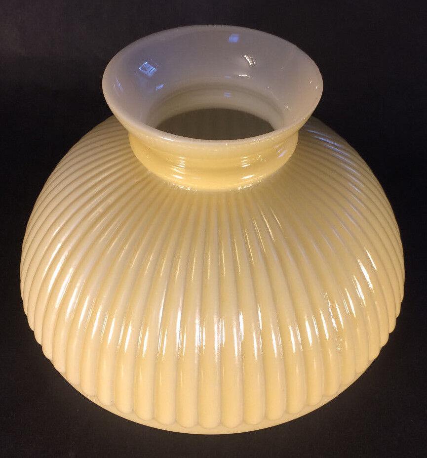 New 10" Opal Glass, Buff Nu - Gold Tint Ribbed Student Lamp Shade, USA Made #SH140 - Stone Door Lamps