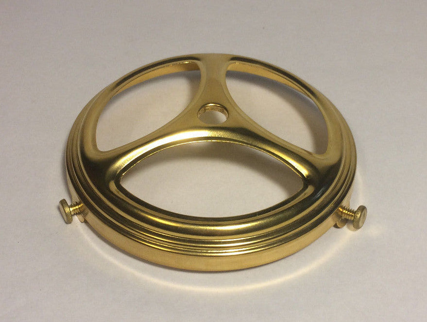 New 5" Fitter Unfinished Stamped Brass Shade Holder w/ 3 Set Screws, 1/8 IP #75U