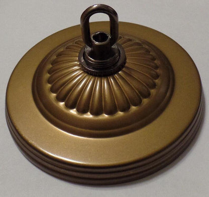 5 1/4" Solid Brass Canopy Kit With 3' Chain Antique Brass Finish With Loop #836A - Stone Door Lamps