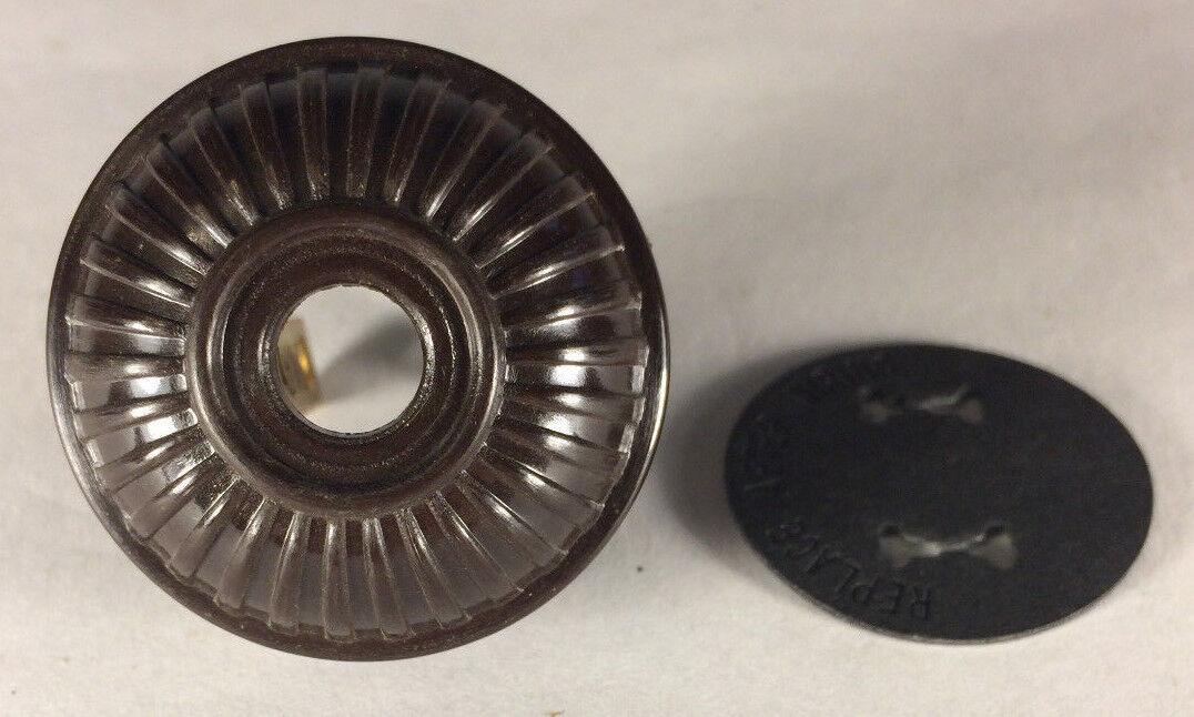 Brown Ribbed Embossed Early Electrical Style Plug for Antique Lamps + Insulator - Stone Door Lamps