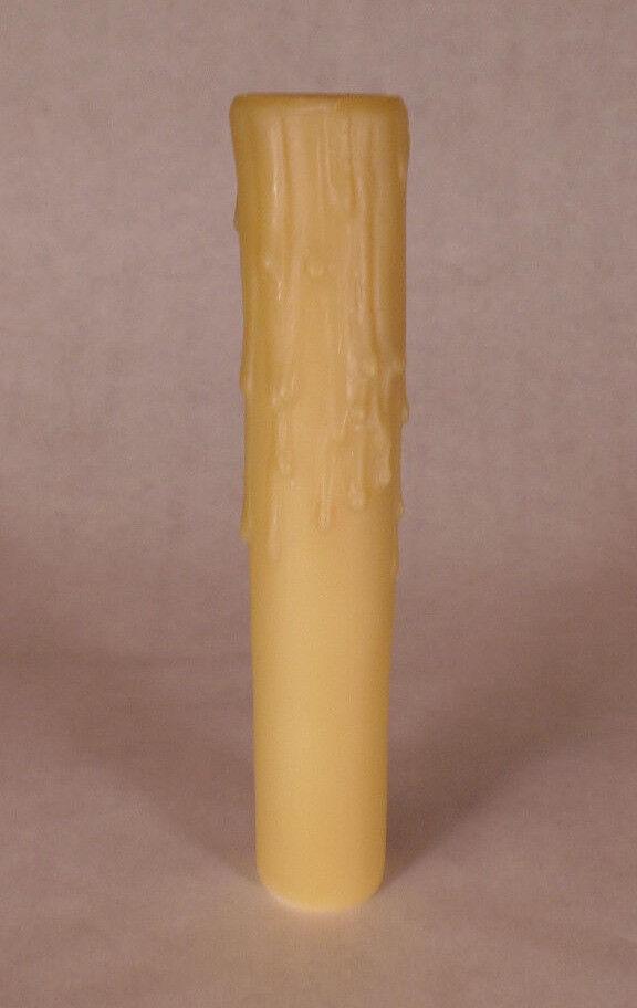 6" Tan Gold PolyBeesWax Chandelier Candelabra Candle Cover with DRIPS CC911G - Stone Door Lamps