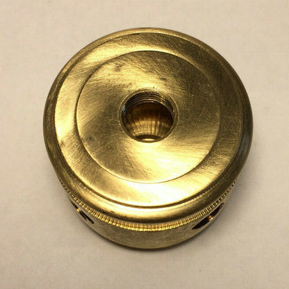 New Turned Brass 2 Pc. Modern Cluster Body, 4 Holes, 1/8F Tap, Unfinished CB437
