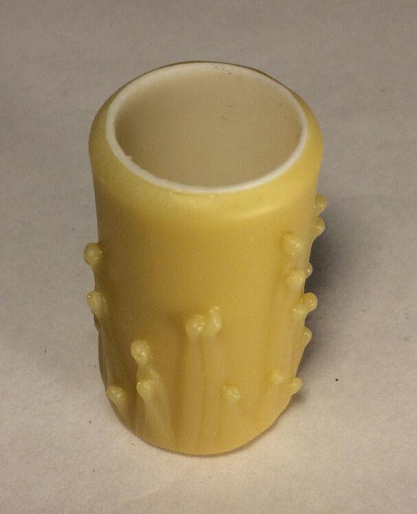 New 2" Tan Gold PolyBeesWax Candelabra Candle Cover with Drips 7/8" I.D. #CC900G - Stone Door Lamps