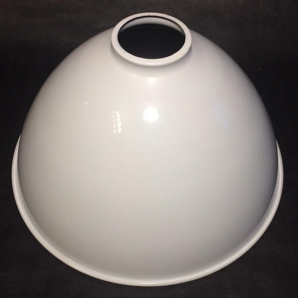 2 1/4" X 10" White Enamel Industrial Style Metal Dome Pendant Lamp Shade #IS352W - Stone Door Lamps