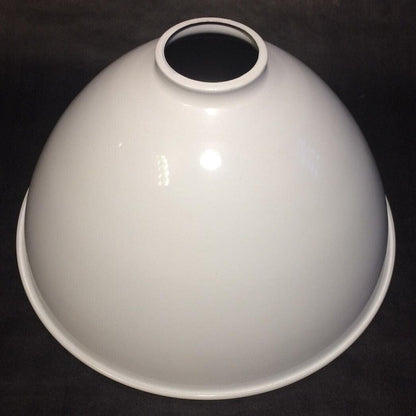 2 1/4" X 10" White Enamel Industrial Style Metal Dome Pendant Lamp Shade #IS352W - Stone Door Lamps