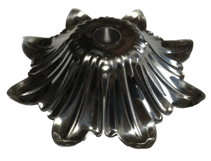 NEW 3 3/8" Stamped Unfinished Steel Bobesche, Slips 1/8IP (3/8"), 7/8" Height - Stone Door Lamps