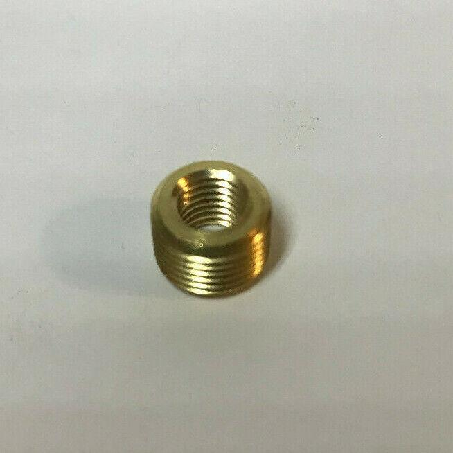 New Brass Headless Reducer Lamp Part, 1/8M(3/8") to 1/4 - 27F(1/4") Hole, #BR915 - Stone Door Lamps