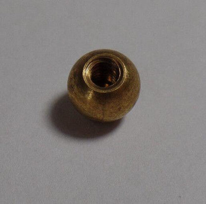 New 3/8" Diameter Brass Ball Finial, Cap, Unfinished Brass, 8/32F Tap #BB001U