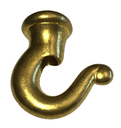 New 1 3/4" Unfinished Cast Brass Lamp Hook With Wire Way, 1/8F Tap #BH936U - Stone Door Lamps