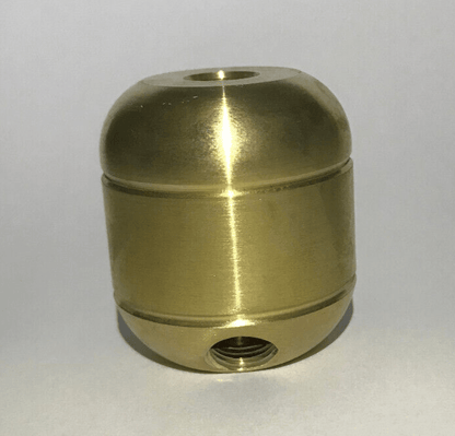 New Large Unfinished Turned Brass 2 Pc. Lamp Cluster Body, 3 Bottom Holes, 1/8F - Stone Door Lamps