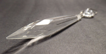2 1/2" (63mm) LONG CLEAR CRYSTAL U-DROP PRISM CHROME PINS SOLD INDIVIDUALLY 153N