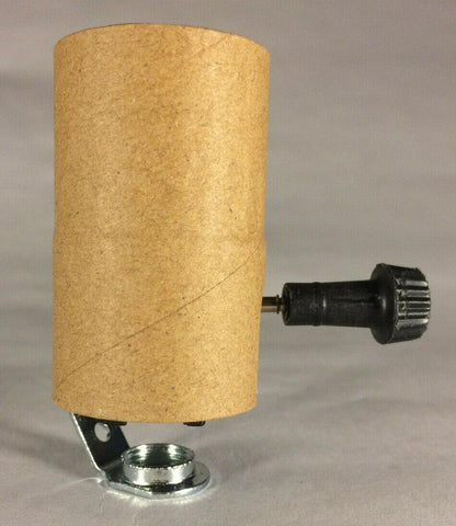 New 3 - Way Turn Knob Lamp Socket Interior w/ 1/8F Hickey & Paper Insulator SO112i - Stone Door Lamps