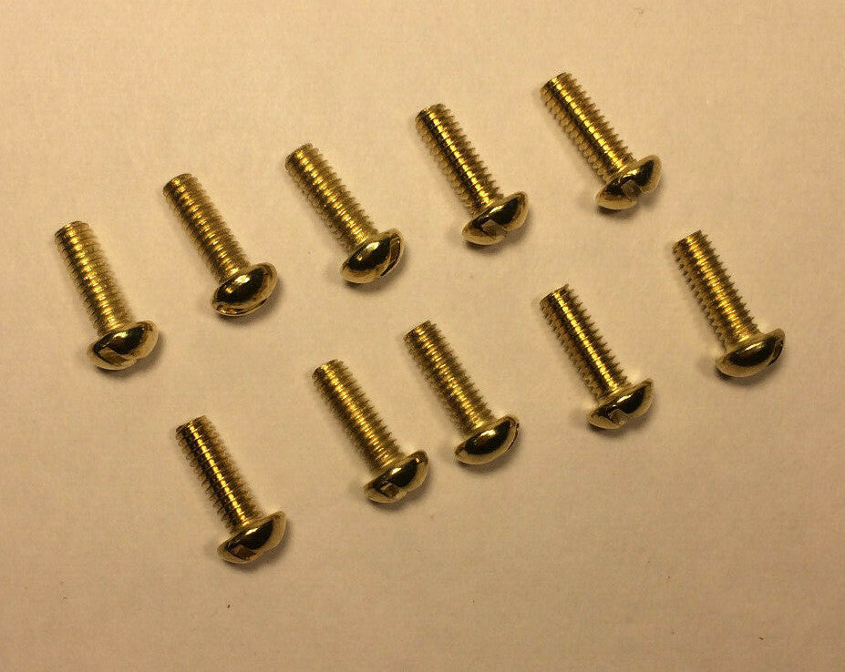 New Lot Of 10 Steel 1/2" Long Brass Plated Finish Canopy Screws 8/32 Thread #885