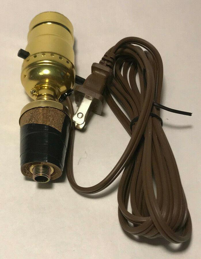 New Make A Bottle Lamp Kit With 1 1/4" Cork Base And 6 ft. Brown Cord #BK350 - Stone Door Lamps