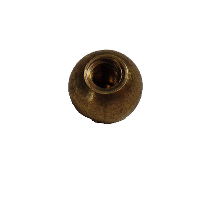 New 3/8" Diameter Brass Ball Finial, Cap, Unfinished Brass, 6/32F Tap #BB000U