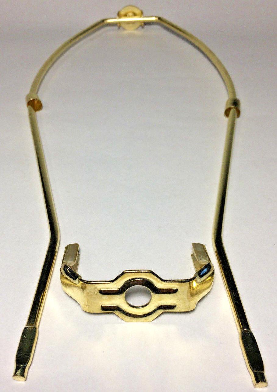NEW 12" Brass Lamp HARP Shade Holder w/Base for Lamp Repair, Heavy Duty #HAR50 - Stone Door Lamps