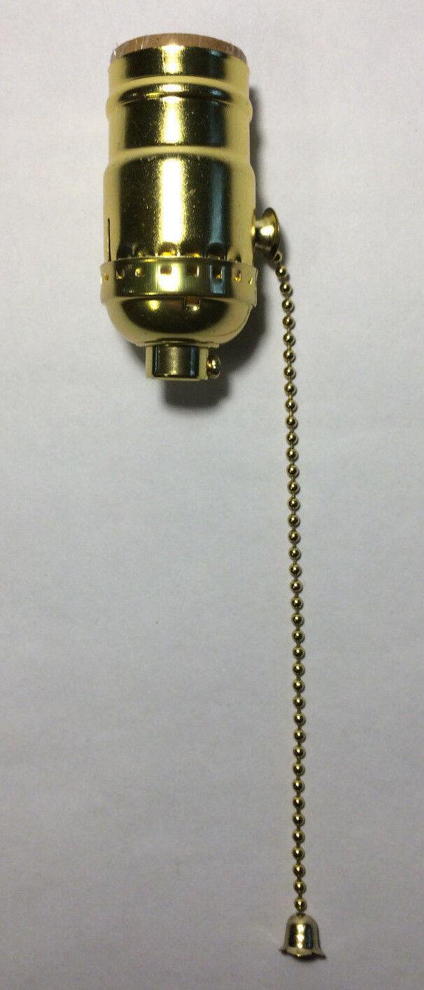 Brass Plated Pull Chain Socket for Standard Size Light Bulbs Lamp Part #320 - Stone Door Lamps