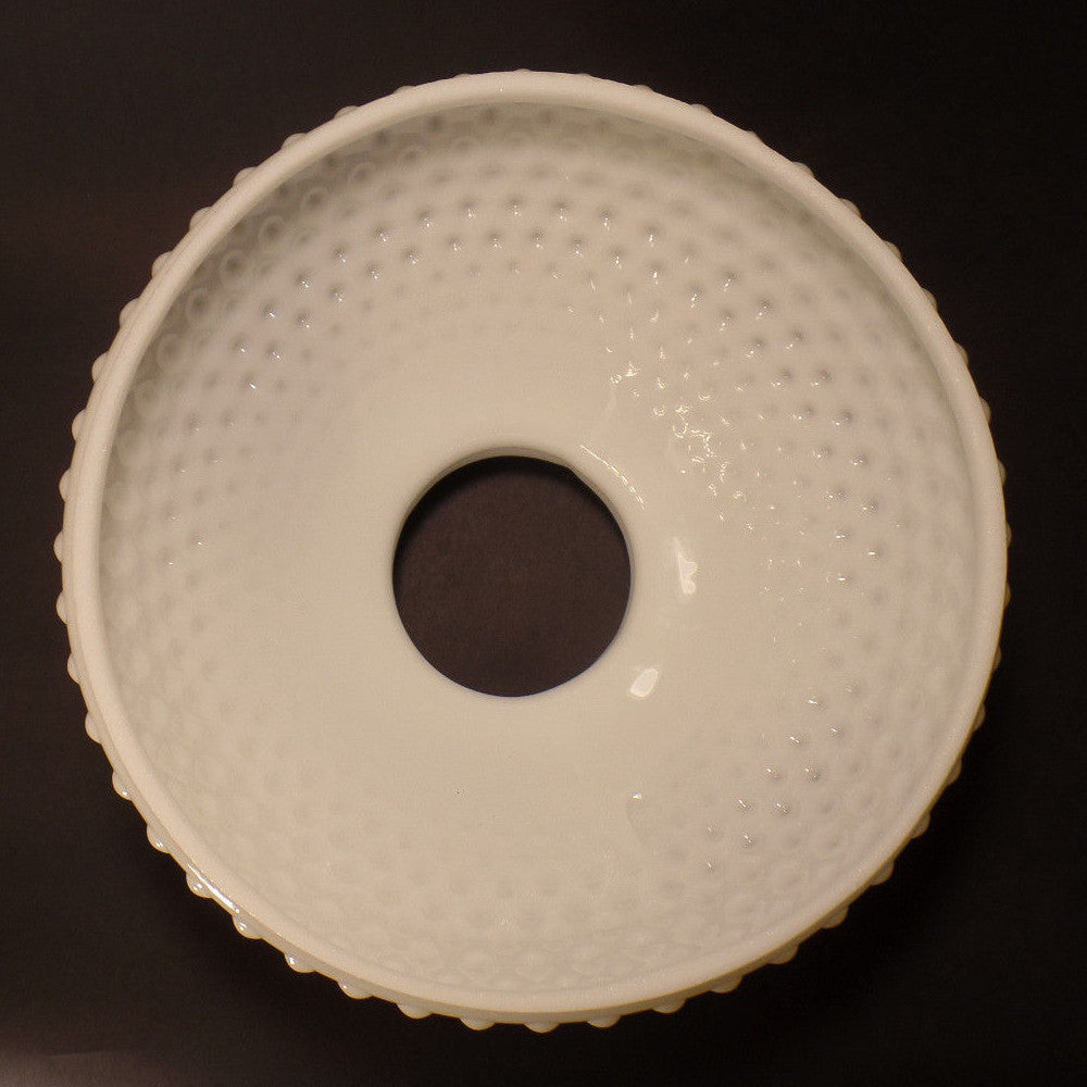 New 10" Fitter Opal White Milk Glass Hobnail Student Lamp Shade USA Made #SH162
