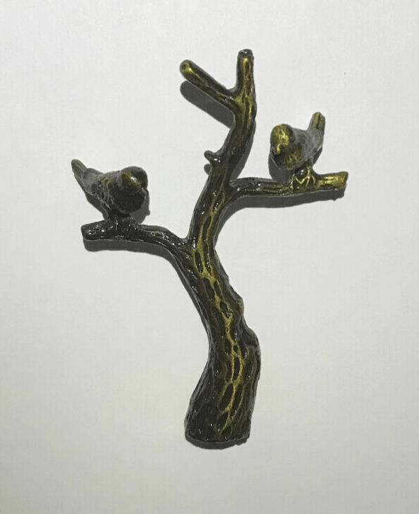 New 2 7/8" Cast Brass Tree Of Life Lamp Finial w/ Antique Finish, 1/4 - 27F Tap - Stone Door Lamps