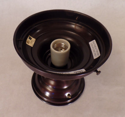 New School House Lighting Fixture, Wired, Brass With Bronze Finish, 6" Fitter