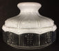 New 10" Glass Oil Lamp Shade Satin White Top Clear Crystal Panel fits Aladdin - Stone Door Lamps