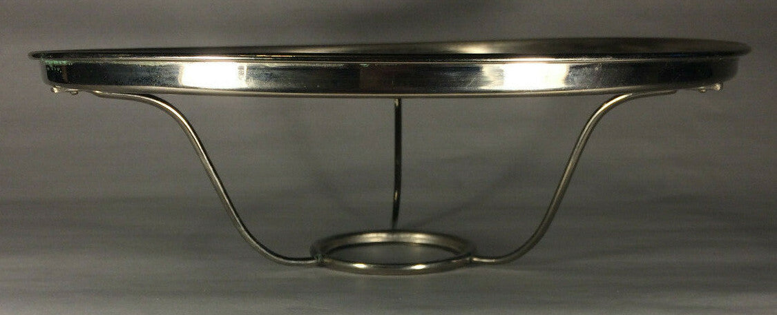 10" Solid Brass Under Burner Shade Ring Holder For Aladdin Burner, Nickel Plated