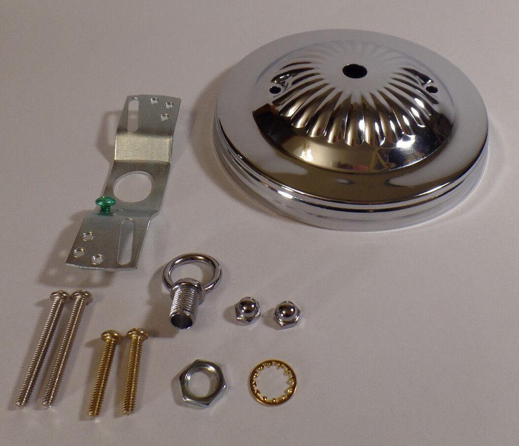 5" Nickel Plated Steel Ceiling Canopy Kit For Fixtures w/ Hardware #CA801N - Stone Door Lamps