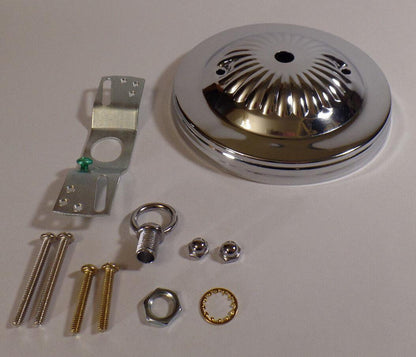 5" Nickel Plated Steel Ceiling Canopy Kit For Fixtures w/ Hardware #CA801N - Stone Door Lamps
