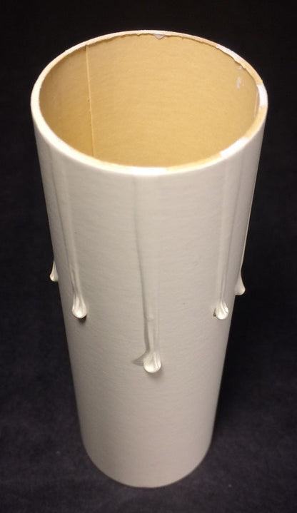New 3" Ivory Paper Board Chandelier Standard Candle Cover with Drips  #CC890i