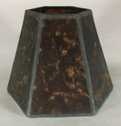 New Amber Mica Panel Mini Hexagon Shade With Torpedo Bulb Clip, 4 1/4" Height