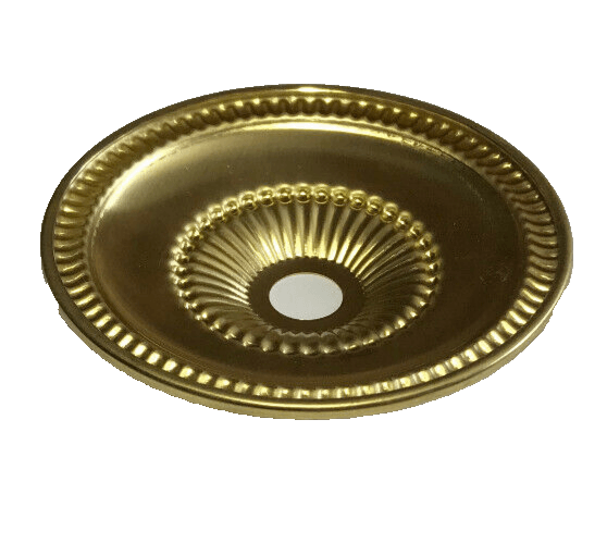 NEW 2 3/4" Stamped Unfinished Brass Bobesche, Slips 1/8IP (3/8"), 1/2" Height - Stone Door Lamps