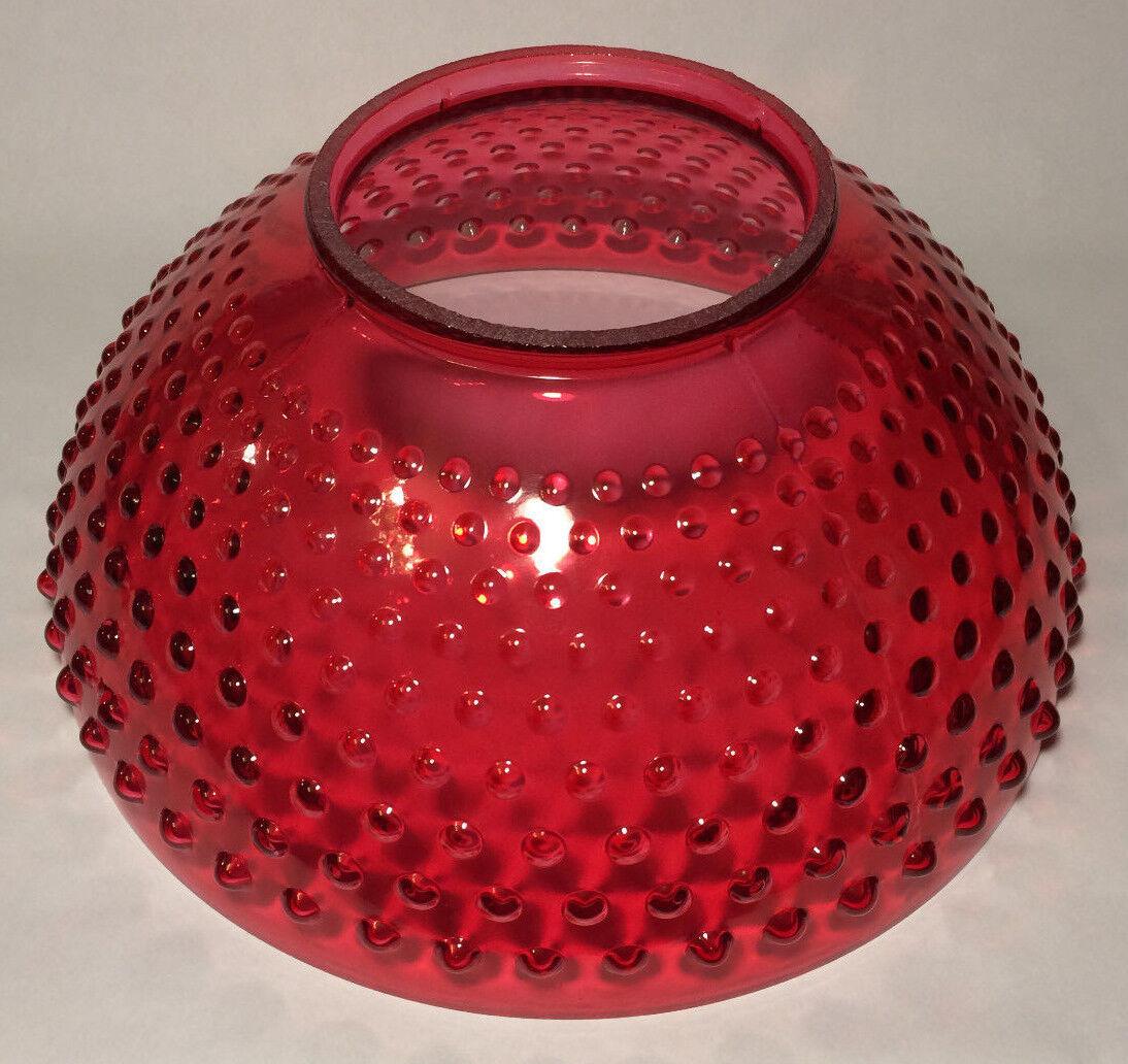NEW 14" Cranberry Hobnail Glass Dome Shade For Library & Table Lamps #DS312 - Stone Door Lamps
