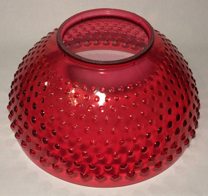 NEW 14" Cranberry Hobnail Glass Dome Shade For Library & Table Lamps #DS312 - Stone Door Lamps