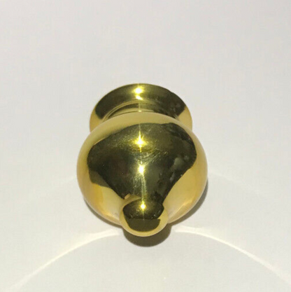 New 1" Brass Handel Syle Lamp Finial, 1/4-27F Tap, Polished & Lacquered #BF959