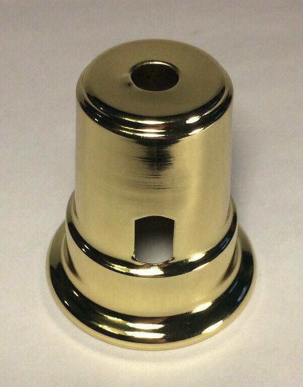 New Brass Plated Swing Arm Cup w/ Side Outlet For Cup Harps, 2 1/2" Tall, #HC772 - Stone Door Lamps