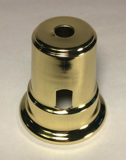 New Brass Plated Swing Arm Cup w/ Side Outlet For Cup Harps, 2 1/2" Tall, #HC772 - Stone Door Lamps