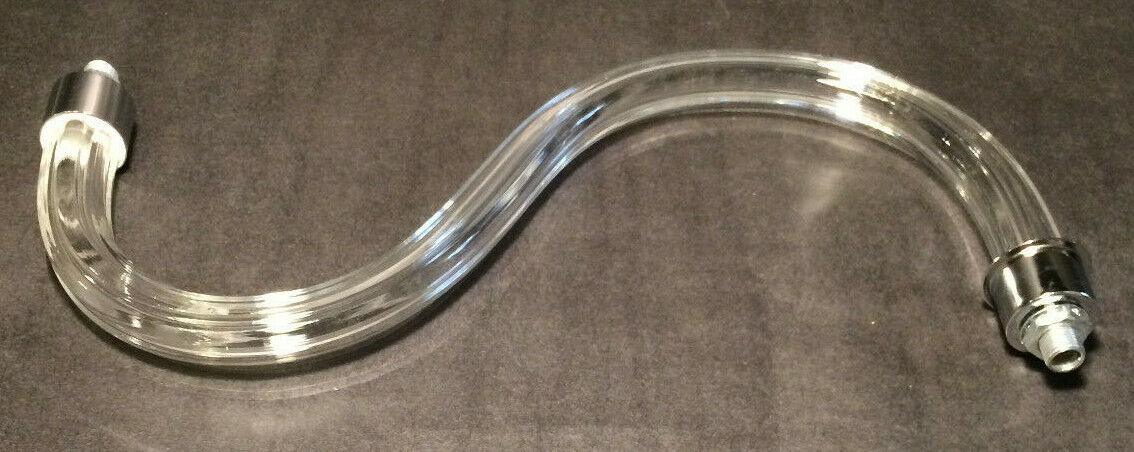 New 10" Fluted Glass Chandelier Arm, Hollow For Wiring, 1/8 IP Threads #FA911 - Stone Door Lamps