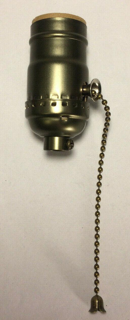 New Pull Chain Lamp Socket (On/Off) Medium Base With Antique Finish SO320A - Stone Door Lamps