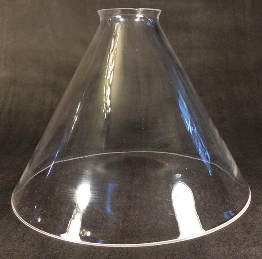NEW 9" Clear Glass Deep Cone Lamp Light Hanging Shade Pendant 2 1/4" fitter 808C - Stone Door Lamps