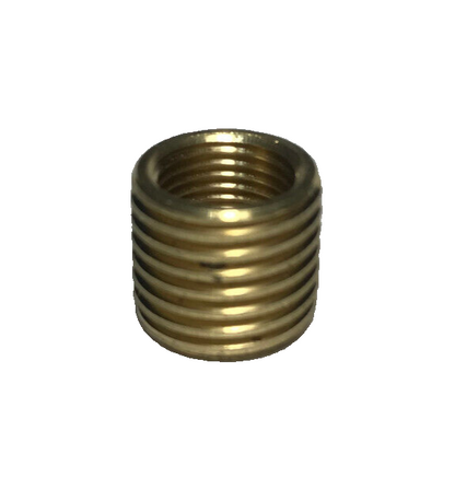 New Unfinished Brass Reducer Lamp Part, 1/4M(1/2") to 1/8F(3/8") Hole, #BR899S