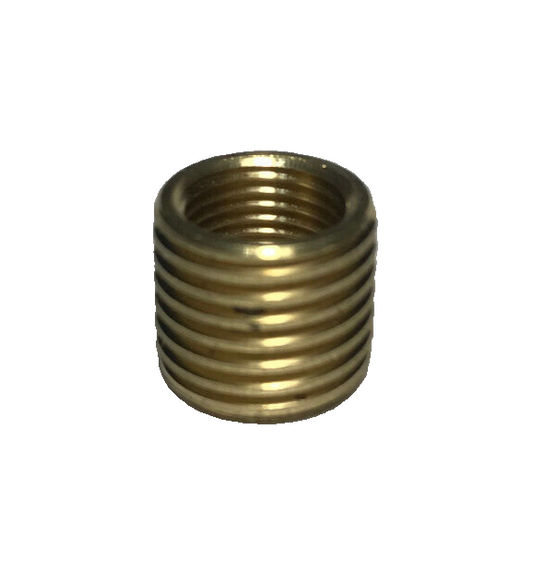 New Unfinished Brass Reducer Lamp Part, 1/4M(1/2") to 1/8F(3/8") Hole, #BR899S