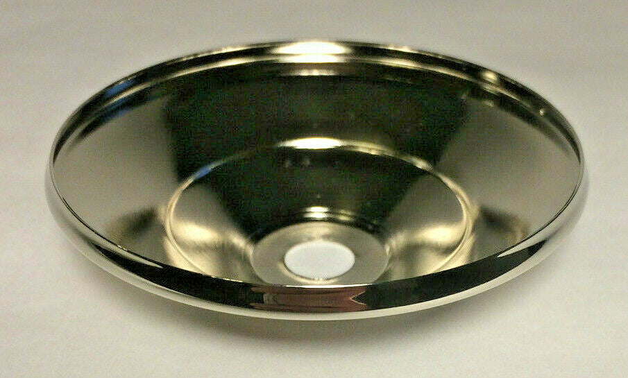 New 3 3/4" Polished Nickel Finish Spun Brass Vase Cap, Lamp Cap, 1/8 IP #VC610N