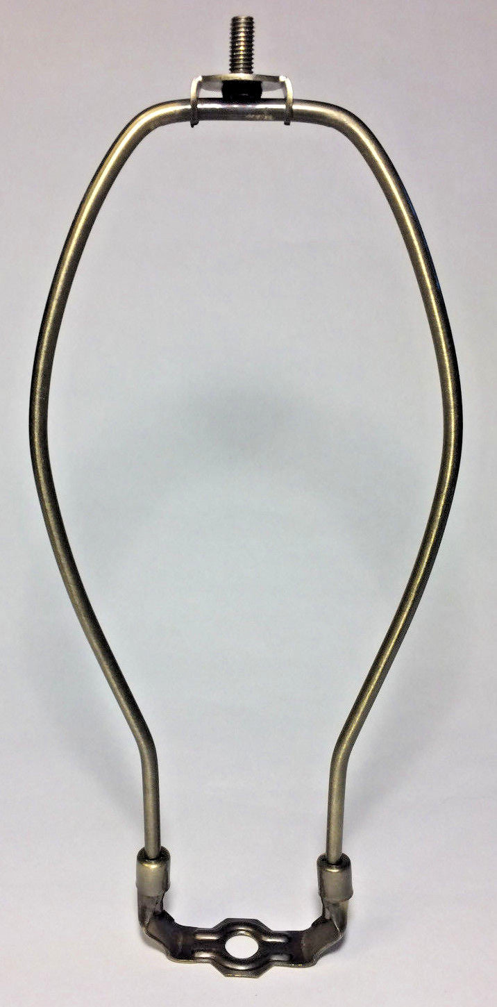 12" Antique Finish Heavy Brass Lamp HARP Shade Holder + Base for Lamp Repair