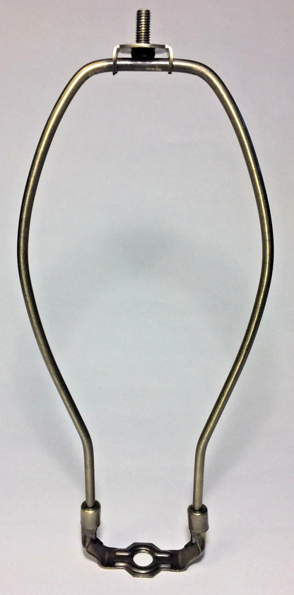 12" Antique Finish Heavy Brass Lamp HARP Shade Holder + Base for Lamp Repair