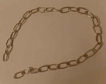 New 3' Nickel Plated 10 Gauge Steel Chandelier Fixture Oval Lamp Chain #FC995N