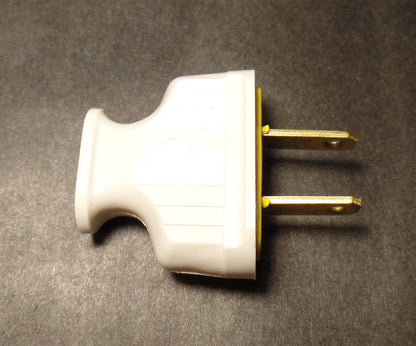 New White Heavy Bakelite Plug, Early Electric Style, Lamp Part,U.L.Listed #BP535